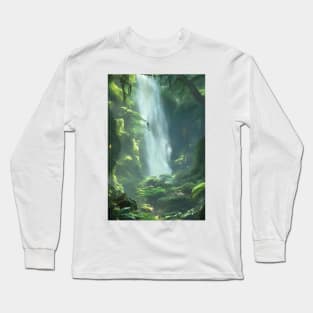 Crystal Clear Waterfalls in a Forest Long Sleeve T-Shirt